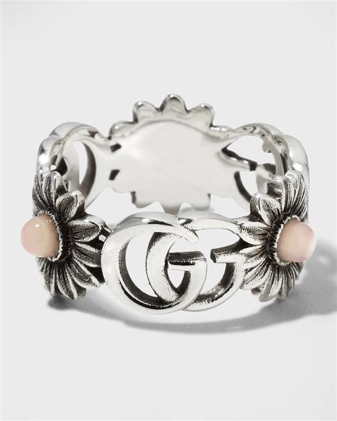 gucci sterling silver floral marmont ring|Gucci Marmont key rings.